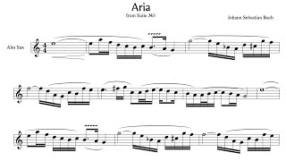 JS Bach  Aria Backing track amp Sheet music for Saxophone Alto Modern version [upl. by Yrrehs]