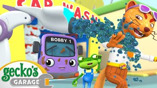 Car Wash Competition  Geckos Garage  Trucks For Children  Cartoons For Kids [upl. by Anelram537]