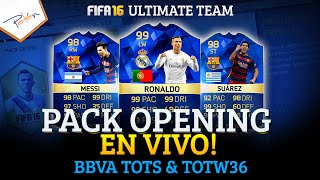 TOTS BBVA PACK OPENING FIFA 16 Ultimate Team [upl. by Shurlocke]