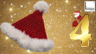 CALENDARIO DELLAVVENTO N° 4 quotIL CAPPELLO DI BABBO NATALEquot  TUTORIAL UNCINETTO IN DIRETTA [upl. by Tymes]