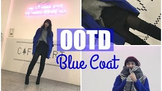 OOTD  BLUE COAT amp HIGH KNEE BOOTS [upl. by Gaves]