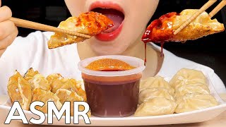 ASMR Spicy Dumplings with Fire Sauce Eating Sounds  매운 불닭소스 만두 먹방  MINEE EATS [upl. by Aiynot]