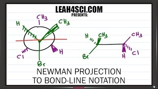 Newman Projection to Bond Line Notation Trick Leah4sci [upl. by Ainesy]