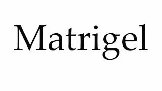 How to Pronounce Matrigel [upl. by Julee367]