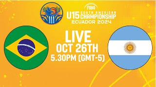 SemiFinals  Brazil v Argentina  Full Basketball Game  South American U15 Championship 2024 [upl. by Solitta596]