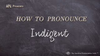 How to Pronounce Indigent Real Life Examples [upl. by Brigid]