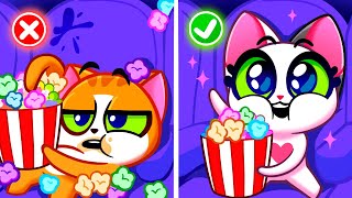 Cómo comportarse en el cine 🍿 Aprende buenos hábitos y modales ✔️ Historias divertidas 😻 PurrPurr [upl. by Eendyc]