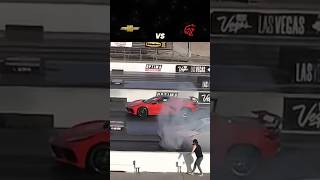 Drag Race Drama Hellcat vs C8 Corvette  Raw Power vs Sleek Speed 🏁 speedfanatics dragracing [upl. by Llerrud]