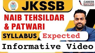 Jkssb Naib Tehsildar Expected Syllabus ​⁠ JKSSB Naib Tehsildar Recruitment Jkssb jkssbjobs [upl. by Pattison]