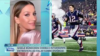 Gisele Bündchen chora ao falar sobre divorcio e pede para interromper entrevista  Balanço Geral [upl. by Huang898]