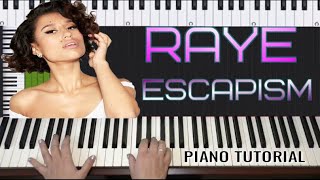 RAYE  Escapism Piano Tutorial by ValBy [upl. by Daron]