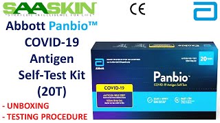 Abbott Panbio™ COVID19 Antigen SelfTest  20T Kit  Unboxing  Testing Procedure  Home Test [upl. by Combs135]