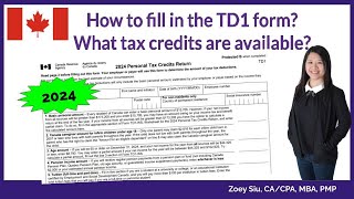 How to fill in the 2024 TD1 form What tax credits are available How to file taxes in Canada [upl. by Flora]