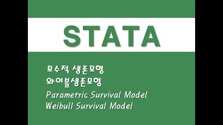 STATA를 활용한 구조방정식  30 모수적 생존모형와이블생존모형 Parametric Survival ModelWeibull Survival Model [upl. by Siddon]