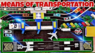 School Decorations  How to make MEANS OF TRANSPORTATION diorama DIY airplane cars train boat [upl. by Thalia]