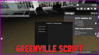 Roblox Greenville Script  Speed Car Script Engine Tuning Boost Tuning Modifications [upl. by Adnilahs318]