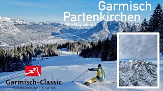 One Day Skiing in GarmischPartenkirchen⛷️❄️  Skifahren in Garmisch  GarmischClassic Skigebiet [upl. by Llenra]