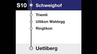 SZU  ZVV Ansagen • S10 • Zürich HB – Uetliberg [upl. by Reifel]