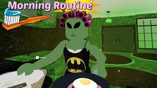 Bloxburg Alien morning routine will they discover her secret [upl. by Aitropal]