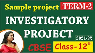 Sample project is in video Investigatory project in chemistry for class 12Chemistry CBSE [upl. by Eislehc475]