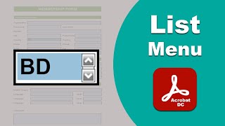 how to insert a list Menu into a fillable PDF form using Adobe Acrobat pro dc [upl. by Mor]