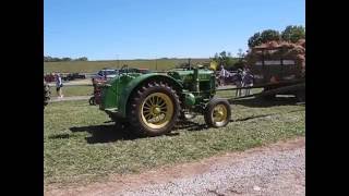 Antique John Deere tractor in action at 2009 LaGrange Engine Club Show Wellington Ohio [upl. by Devaney]