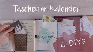 4 DIY Taschen für deinen Kalender  Fächer für Notizen im Bullet Journal [upl. by Thirzia]