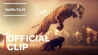 RRR  Tiger Fight Scene  Jr NTR Entry  Netflix [upl. by Nohsid]