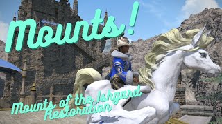 FFXIV  Ishgard Restoration Mounts  Albino Karakul Ufiti Megalotragus and Pegasus [upl. by Hapte]