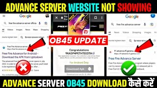 FF Advance Server  How To Download OB45 Advanced Server  Free Fire Advance Server Kaise Open Karen [upl. by Aerdnaid]