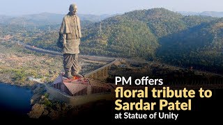 PM offers floral tribute to Sardar Patel at Statue of Unity [upl. by Tuck]