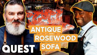 It Takes Two To Restore An Antique Rosewood Sofa To Its Former Self  Salvage Hunters The Restorers [upl. by Rehtnug610]