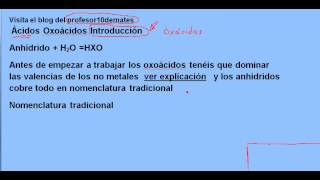 Formulación inorgánica 46 ácidos oxoácidos introducción [upl. by Chien]