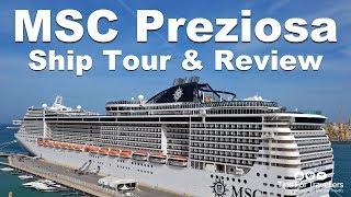 MSC Preziosa Cruise Ship Tour Public spaces on deck and inside [upl. by Nulubez836]