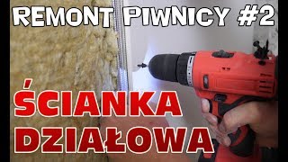 Ścianka działowa z płyt gk  drzwi  Remont piwnicy 2 [upl. by Moia]