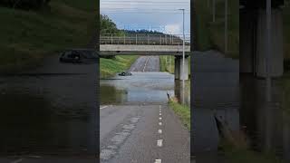 Flooded road in Sweden sweden westcoast fjärås kungsbacka [upl. by Anavoj255]