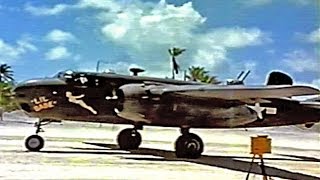 North American B25s quotWinged Artilleryquot Restored Color 1945 [upl. by Onurb]