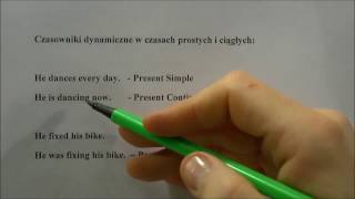 Czasowniki dynamiczne i statyczne  język angielski  stative and dynamic verbs [upl. by Nahtnahoj]