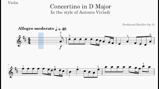 Kuchler Concertino Op 15 First Movement For Violin and Piano Slow Practice Video [upl. by Eiznyl353]