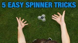 5 EASY FIDGET SPINNER TRICKS FOR BEGINNERS TOP 5 [upl. by Repooc]