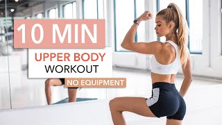 10 MIN UPPER BODY WORKOUT  Back Arms amp Chest  No Equipment I Pamela Reif [upl. by Nithsa]