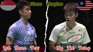 Badminton Ng Tze Yong MALAYSIA vs SINGAPORE Loh Kean Yew Mens Singles [upl. by Niriam]