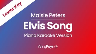 Elvis Song  Maisie Peters  Piano Karaoke Instrumental  Lower Key [upl. by Coral]