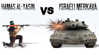 Hamas AntiTank ALYasin vs Israeli Merkava Tank [upl. by Ferguson683]