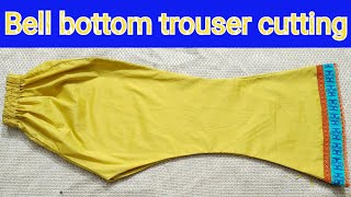 How to cut bell bottom trouser Bell bottom trouser cutting by zara design [upl. by Vyse]