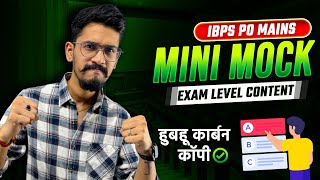 IBPS PO Mains 2024  Mini Mock  Reasoning  Yashraj Sir  Veteran [upl. by Notxap]