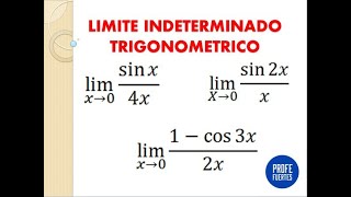 Límites trigonométricos indeterminados [upl. by Anatnas]