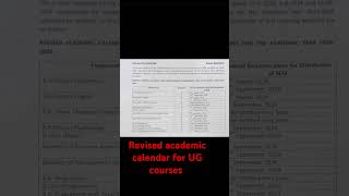 Revised academic calendar for UG courses for 20242025 students Appointment sedule [upl. by Nylhtiak]