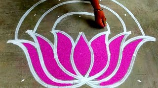 2024 New year rangoli🌹Easy new year kolam🌹margazhi color kolam🌹Simple new year muggulu [upl. by Letsirhc]