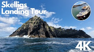 Skellig Islands Landing Tour  Spectacular Footage in 4K [upl. by Glinys]